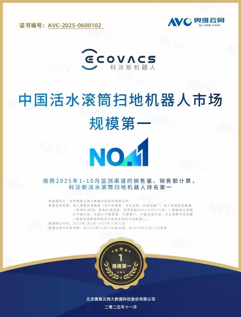 AVC认证后的又一暴击：洛图科技数据认证科沃斯30.4%份额的统治力