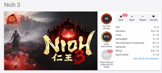 仁王32026年2月6日发售,开放世界×硬核动作,媒体均分88分