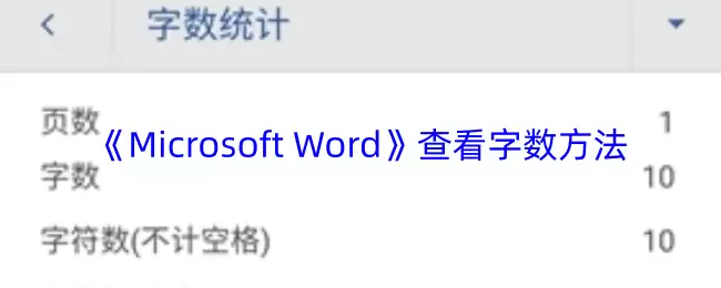 《Microsoft Word》查看字数方法