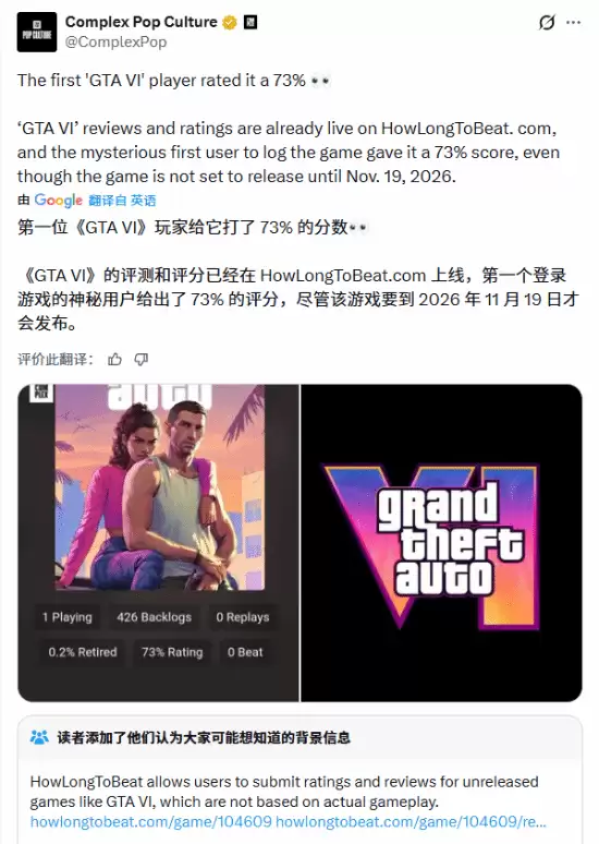 GTA6未发售后平台评价与虚构评测,真实性存疑引热议