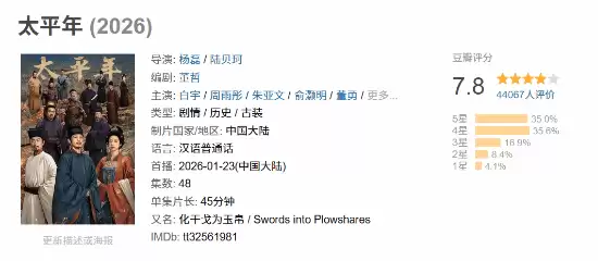 豆瓣7.8分 被称为近十年难得一见的神作!《太平年》口碑解禁 吃人的乱世真相