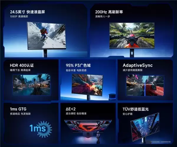 小米REDMI电竞显示器上架:24.5英寸200Hz高刷Fast IPS屏,首发价609元
