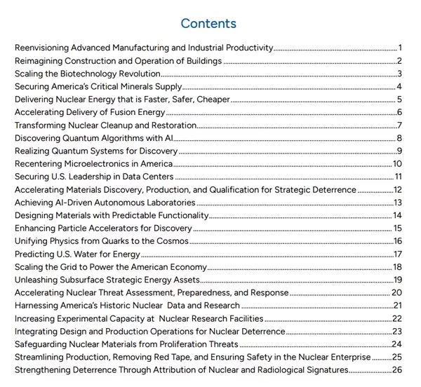 美国启动创世纪计划，以AI加速26项关键科技挑战