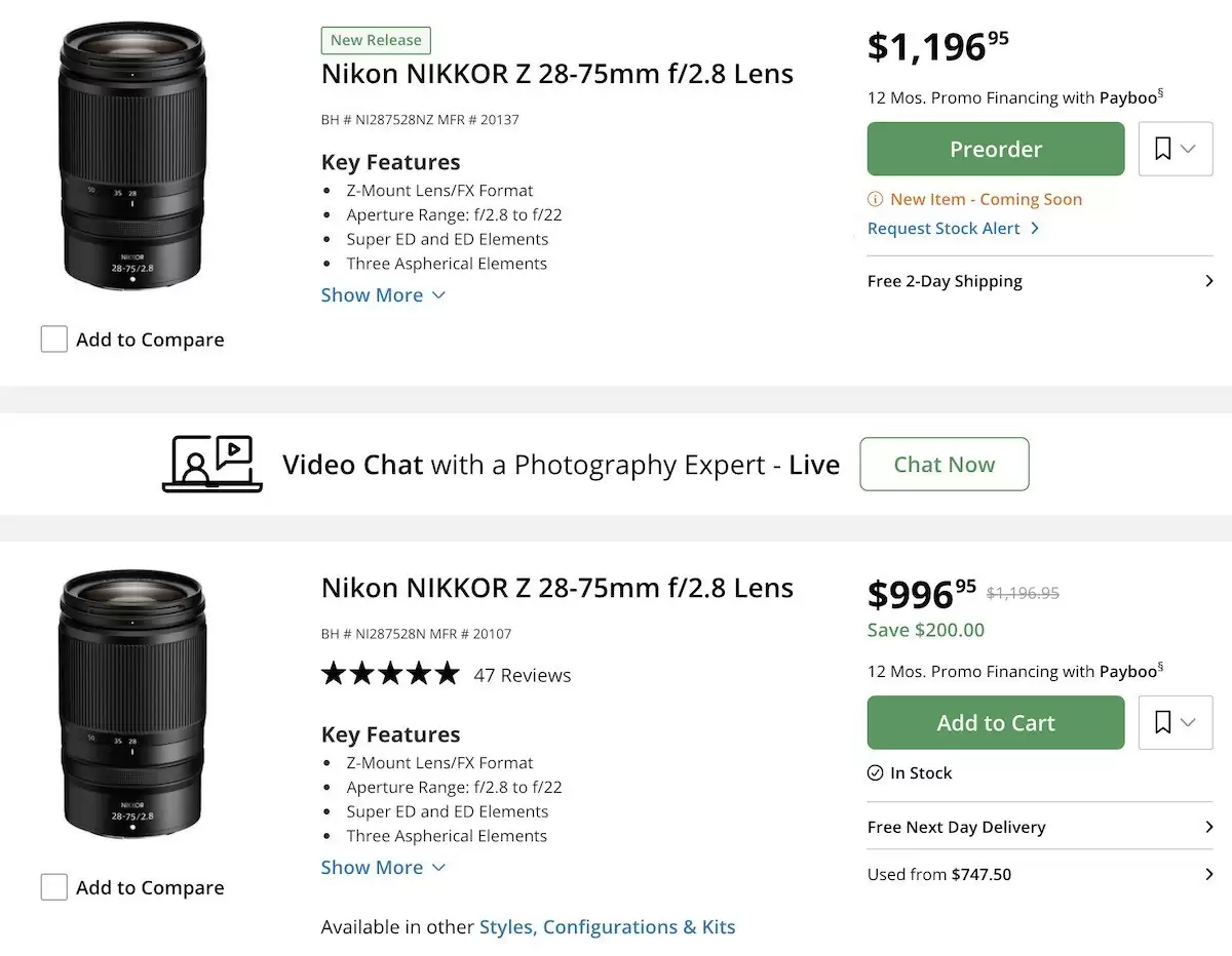 尼康或推出新版Z 28-75mm f/2.8镜头?