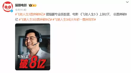 飞驰人生3春节档热映两天破8亿，沈腾领衔再燃赛车热血