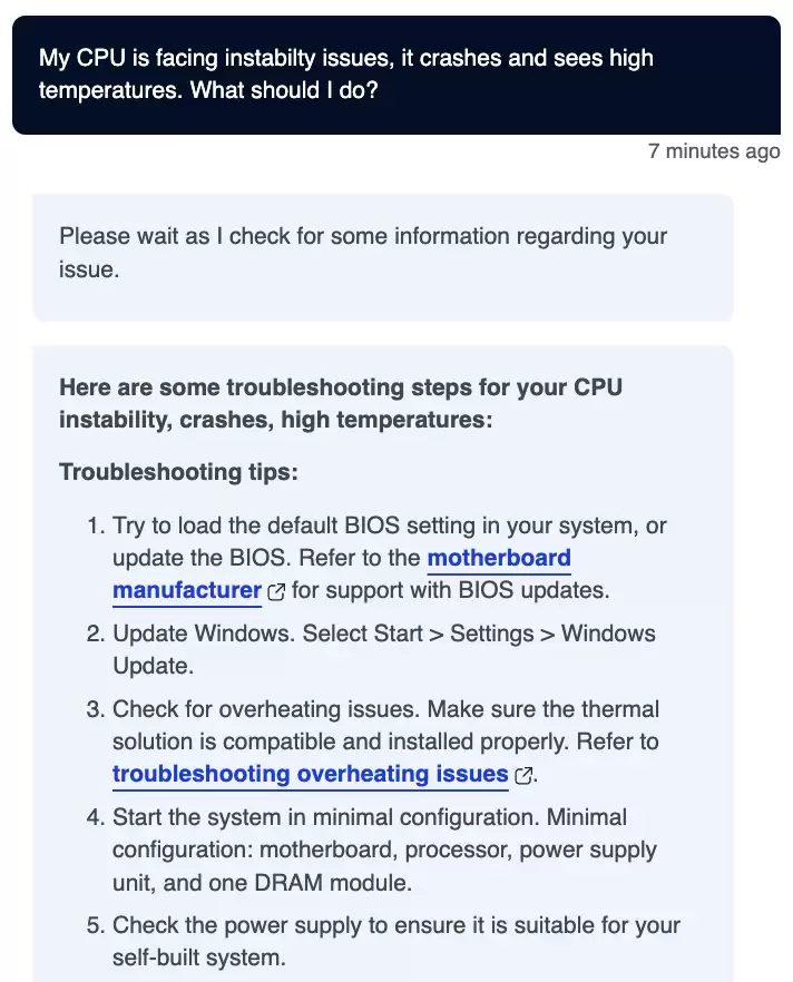 英特尔上线AI客服Ask Intel:秒回保修等信息,搞不定转接人工