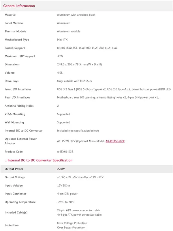 Akasa推出零噪音被动散热机箱:4L体积 兼容各种ITX主板