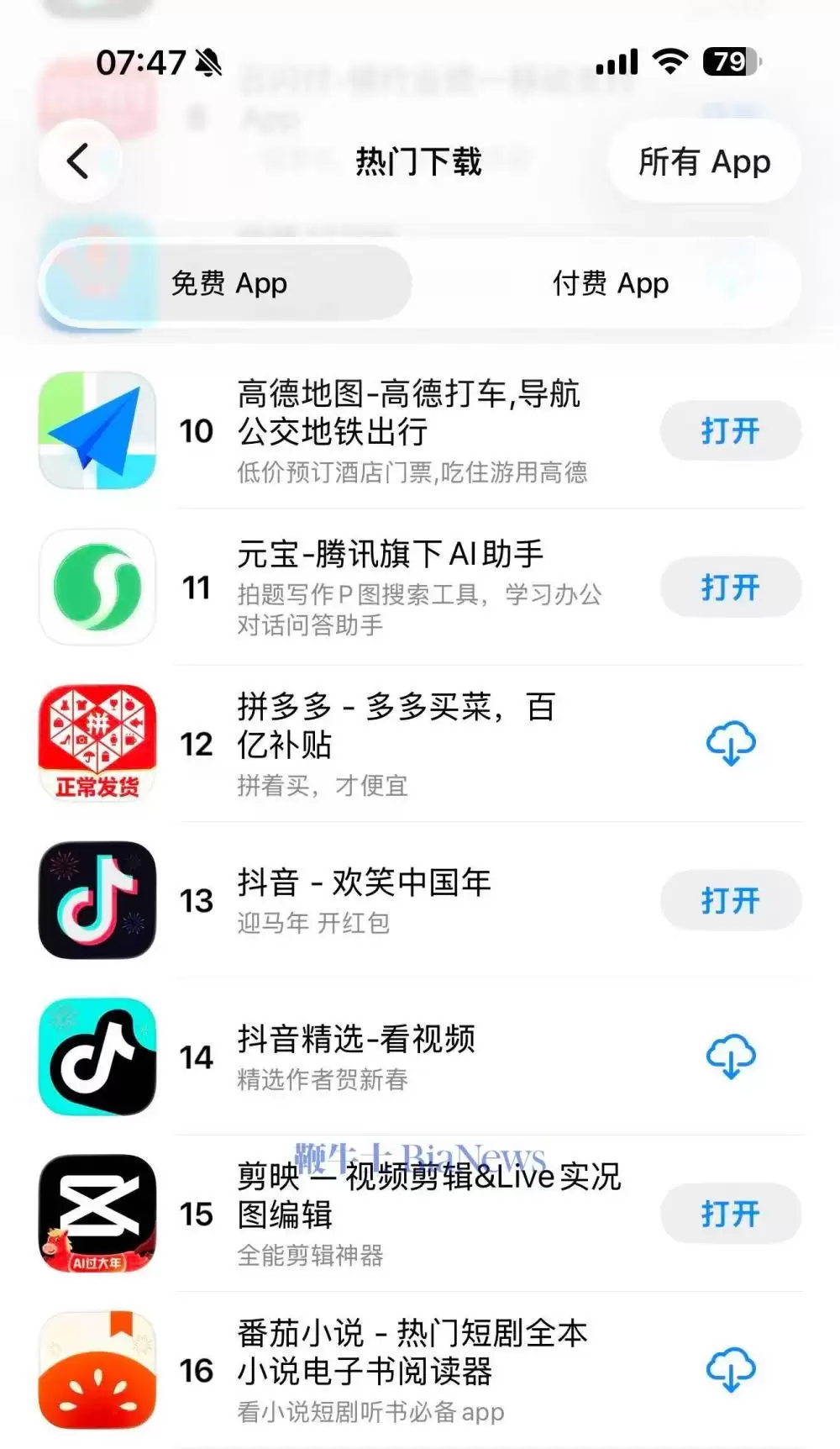 江湖告急！元宝被挤出苹果下载榜前十
