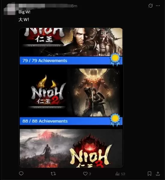 《仁王3》销量突破100万 系列全球累计销量达1000万