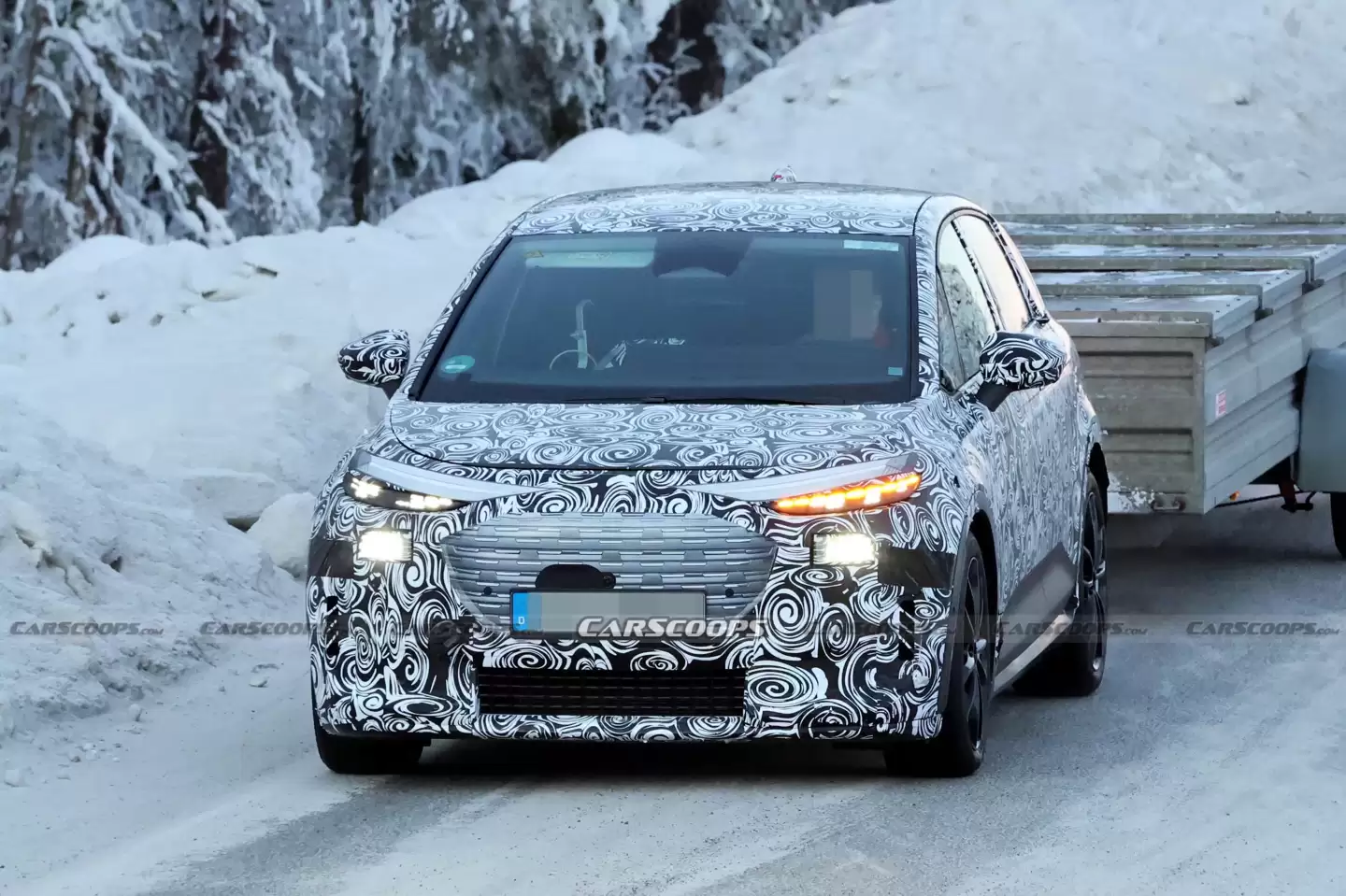 奥迪最小纯电SUV:新A2 e-tron路测图曝光