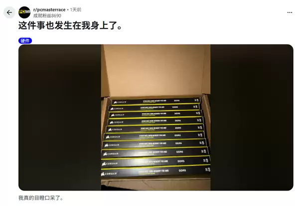 赚大了!网友网购一条32GB DDR5内存 打开包裹目瞪口呆:竟收到十条