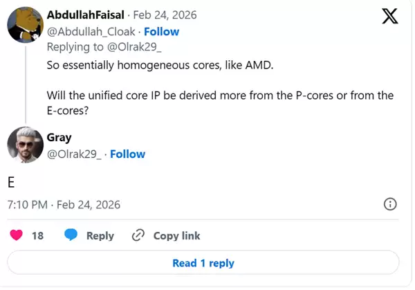 Intel统一CPU大小核:消失的是P核 E核才是大放光芒