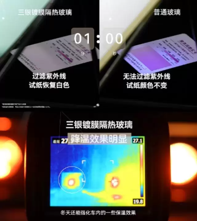 启辰汽车全系标配三银镀膜全景天幕，紫外线隔绝率达99.9%