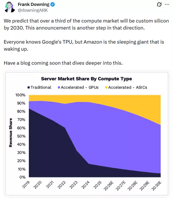 别只盯着英伟达了！ARK预测：定制芯片才是未来的大玩家