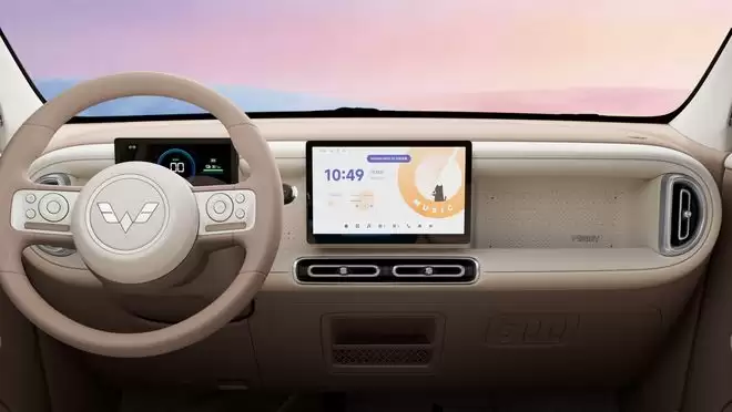 四门四座焕新 第五代宏光MINIEV内饰图曝光