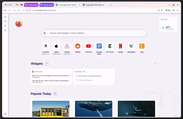 Mozilla推FirefoxNova重大改版：圆角设计、动态主题与悬浮式交互
