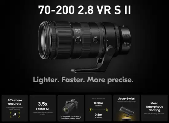 尼克尔 Z 70-200mm f/2.8 VR S Ⅱ或因订单火爆延迟发货