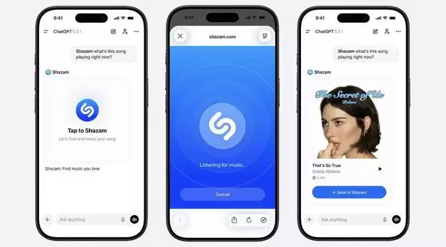 OpenAI与Shazam合作,为ChatGPT客户端添加音乐识别功能