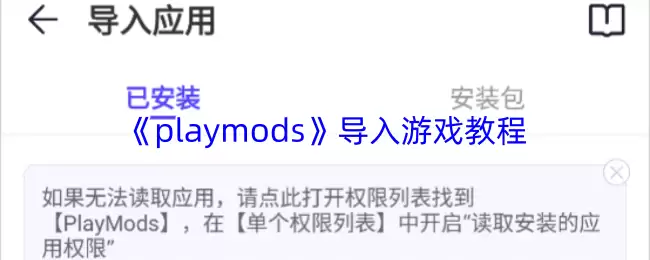 《playmods》导入游戏教程