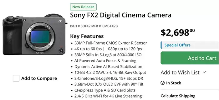 索尼FX2销量遇冷?传闻将通过重大固件更新提振市场 索尼FX2销量遇冷?传闻将通过重大固件更新提振市场