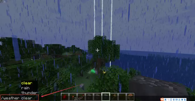 我的世界晴天指令怎么输入