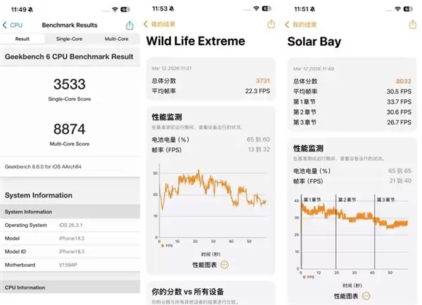 核心数大砍后表现如何 iPhone 17e性能实测