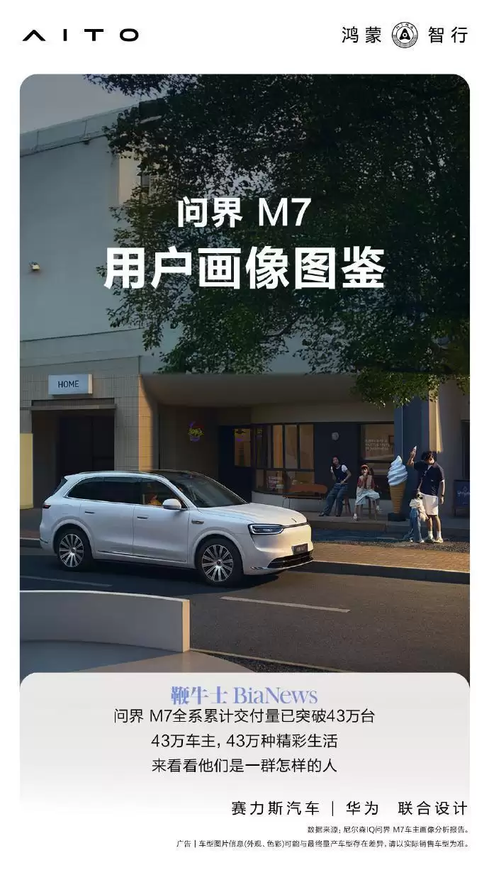 问界M7公布用户画像：90后占比近7成