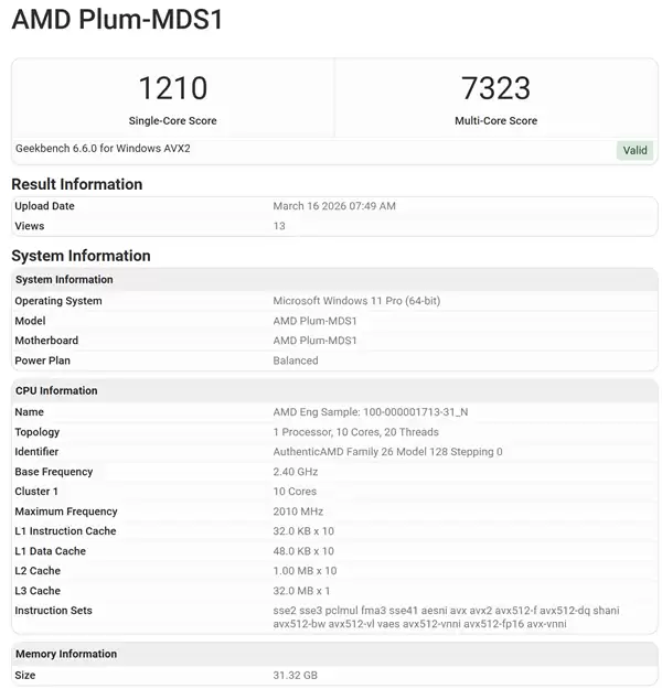 AMD Zen6首次现身:奇怪的10核心、32MB三级缓存