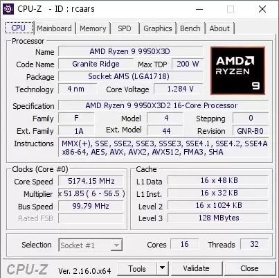 首款双3D缓存CPU:AMD锐龙9 9950X3D2现身CPU-Z!