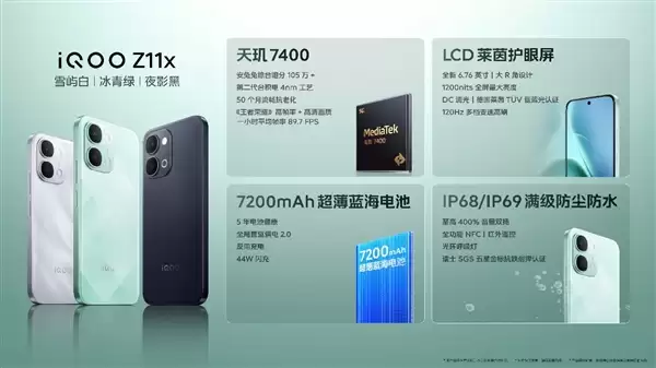 iQOO Z11x发布:LCD党的护眼神机 1499元起