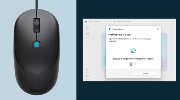 戴尔发布MS526C有线鼠标:集成指纹识别 免密码登录Windows