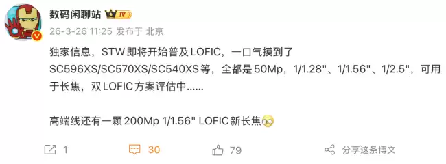 小米推进LOFIC技术规模化应用，覆盖全焦段多摄系统