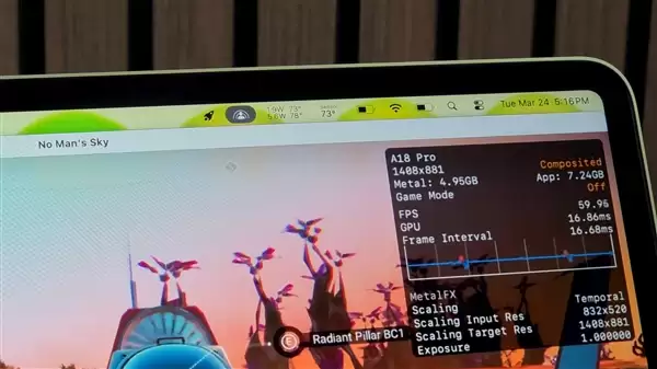 苹果MacBook Neo散热实在太差：加一块铜片 游戏性能直接翻倍！