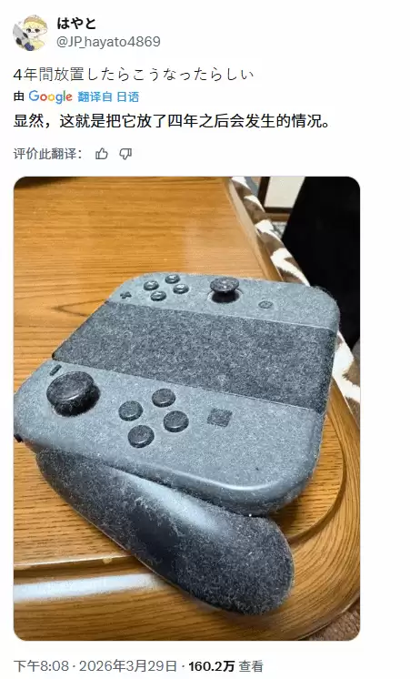 Switch吃灰四年照片引热议!日本网友晒长毛同款