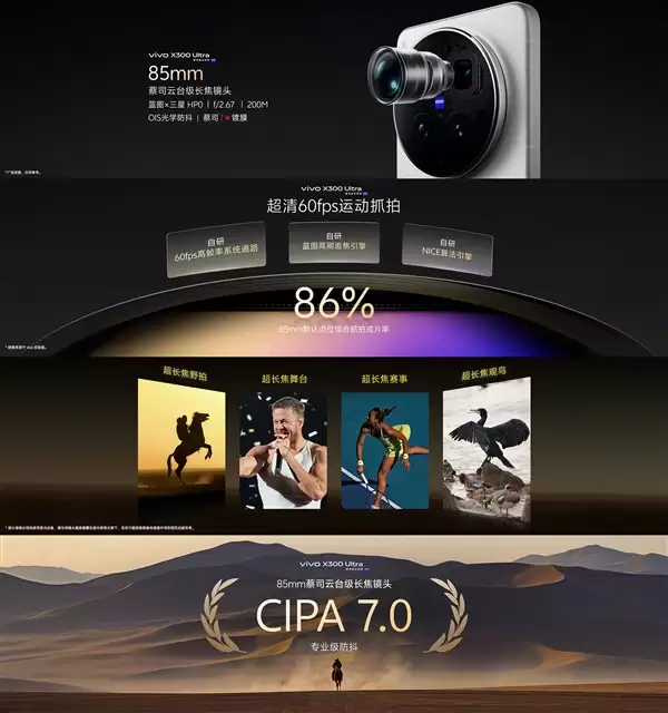 vivo X300 Ultra搭载蔡司大师镜头群:14mm-400mm全焦段直出2500万像素