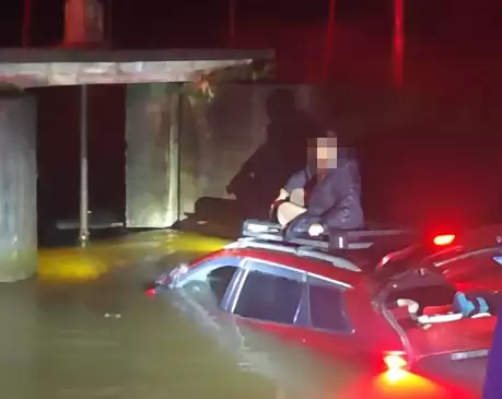 男子凌晨开车坠湖 爬上车顶后第一步先打开抖音