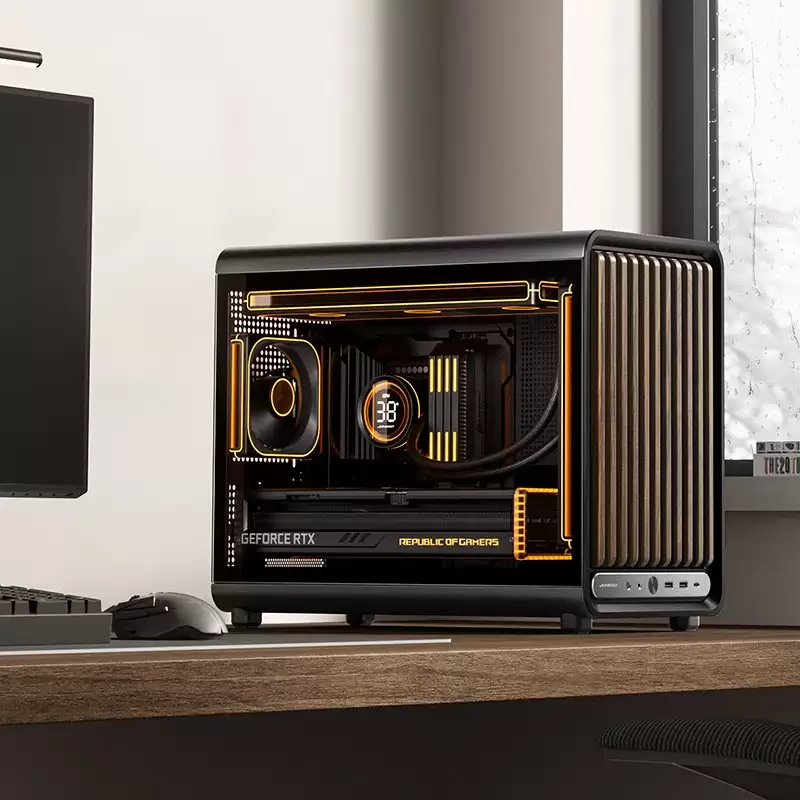 乔思伯推出 D33 M-ATX 机箱：铝合金前置 I/O 面板，可选木纹格栅