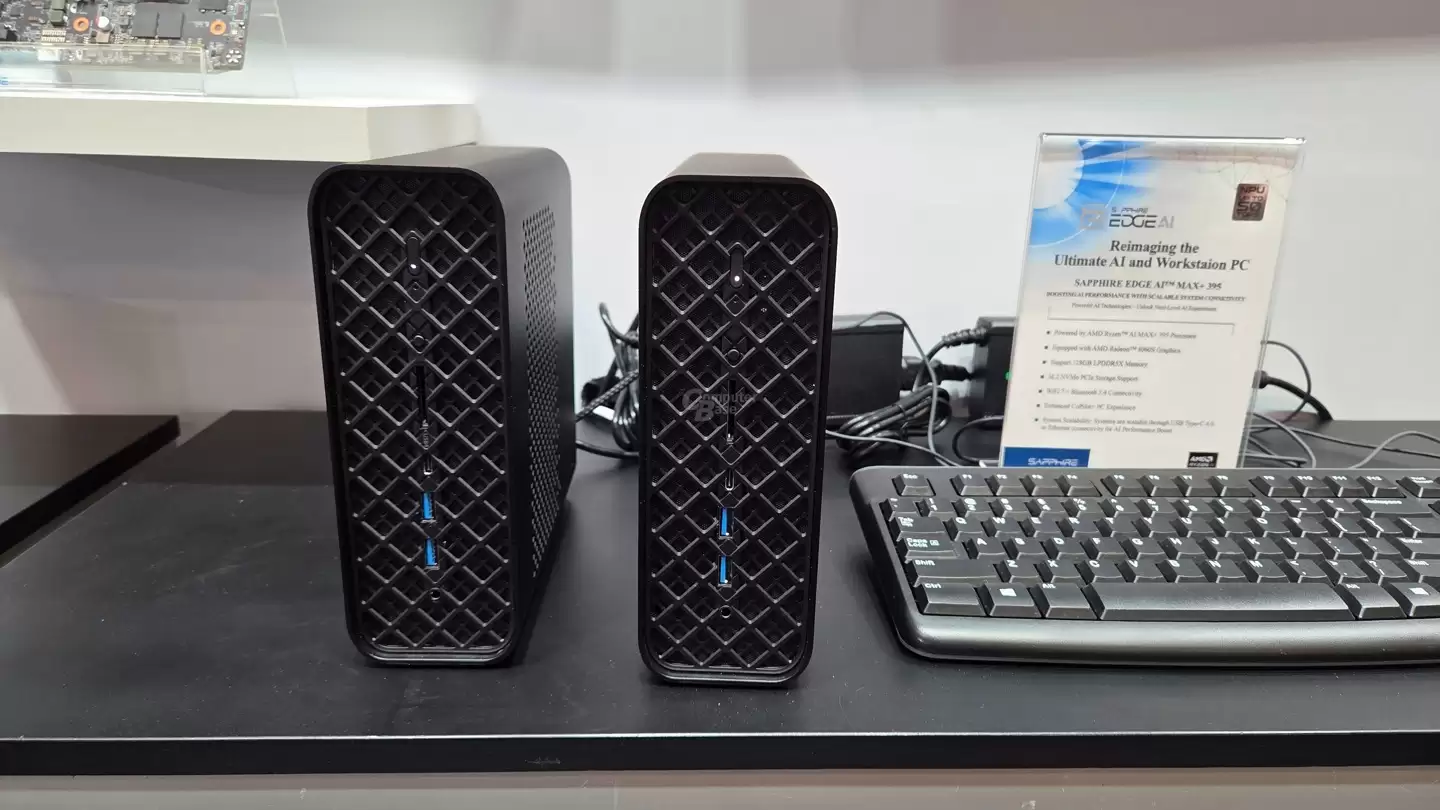 蓝宝石 EDGE AI MAX+ 395 迷你主机亮相，支持多机扩展