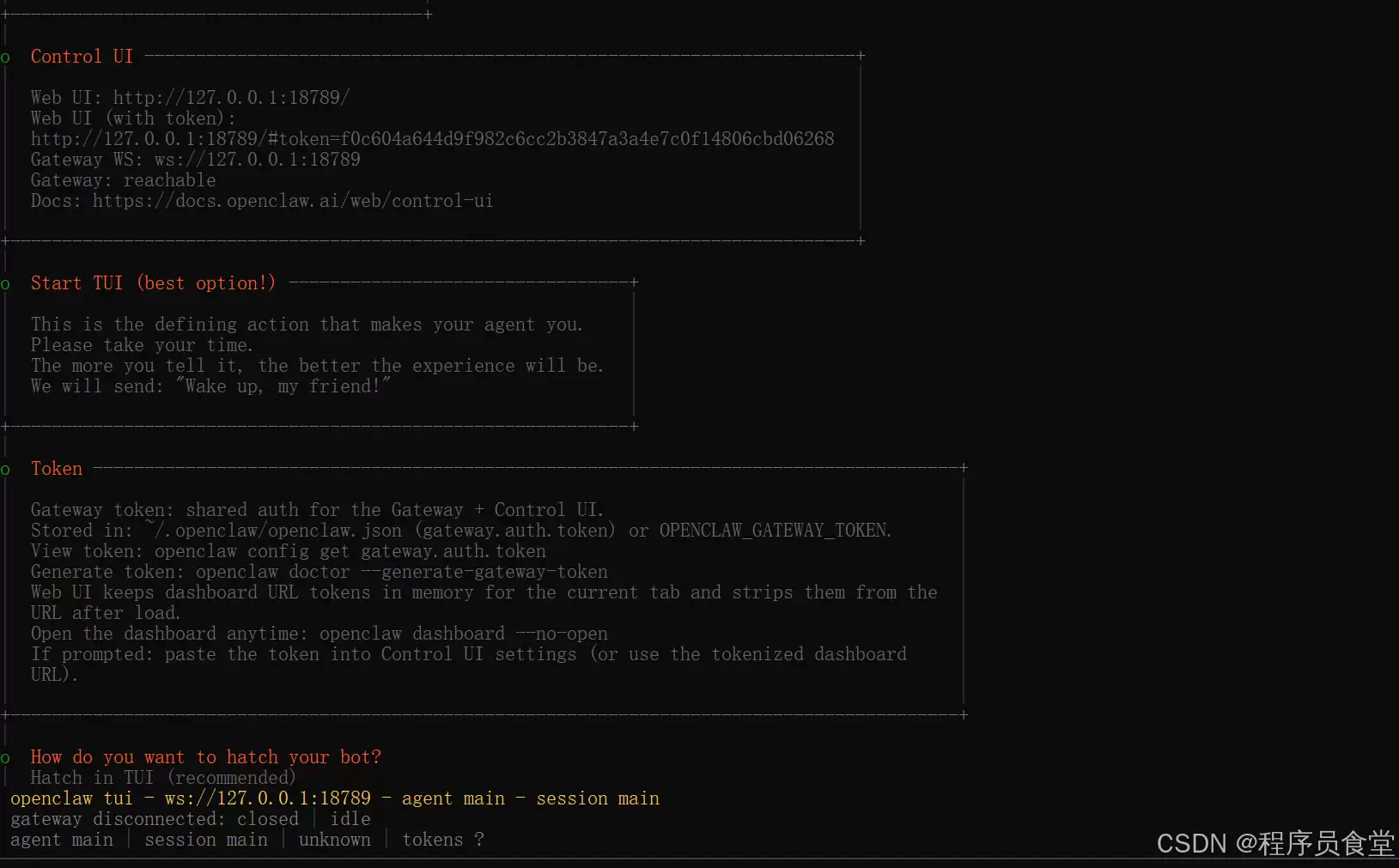 服务启动过程日志输出