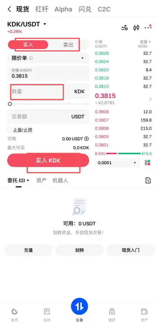 Kodiak Finance(KDK)币购买教学