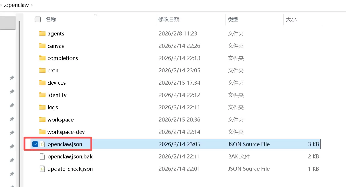 OpenClaw配置文件路径示意图