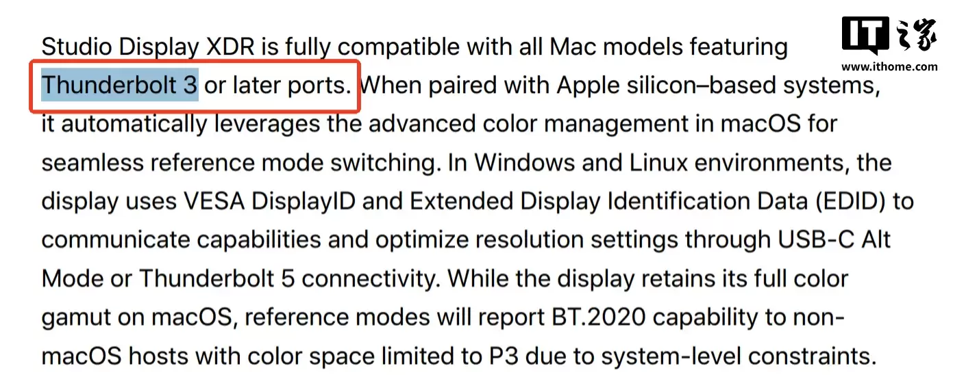 网友实测部分 Intel Mac 可点亮苹果 Studio Display XDR，但无法实现满血画质