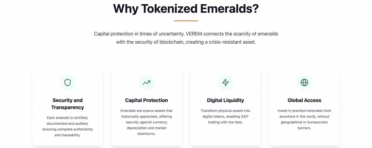 Verified Emeralds (VEREM)如何运作:开采、认证、代币化全流程