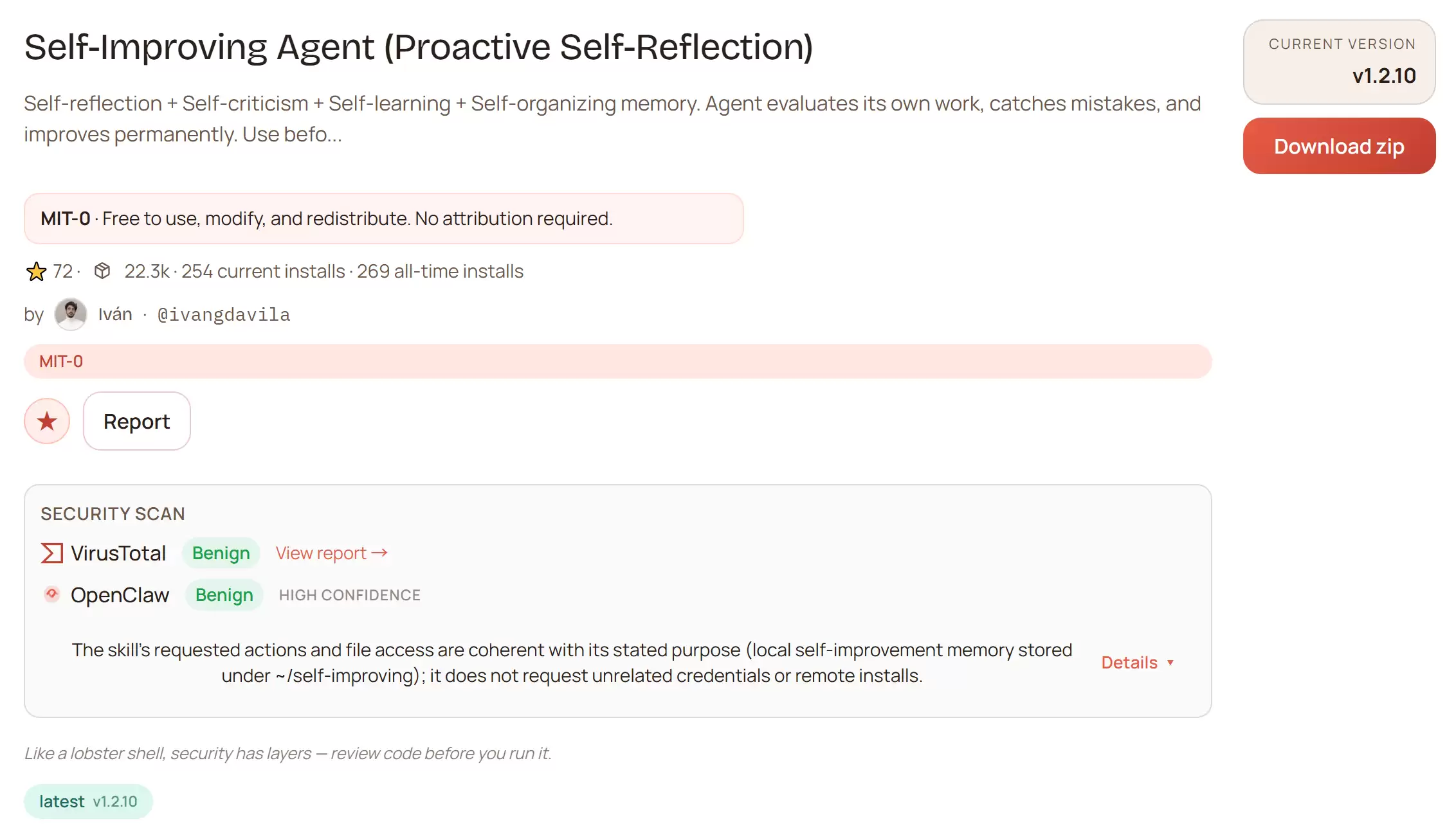 Self-Improving Agent技能介绍图