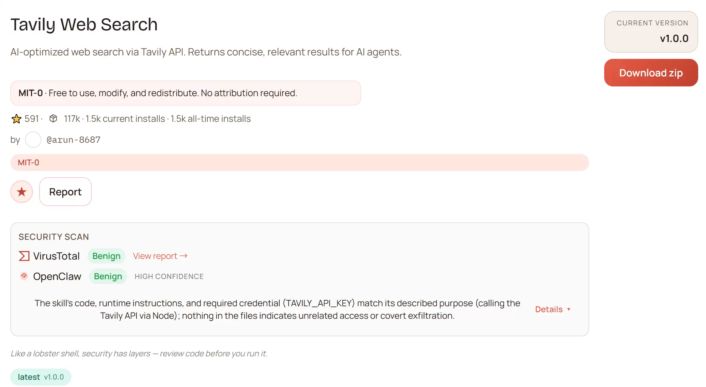 Tavily Web Search技能介绍图
