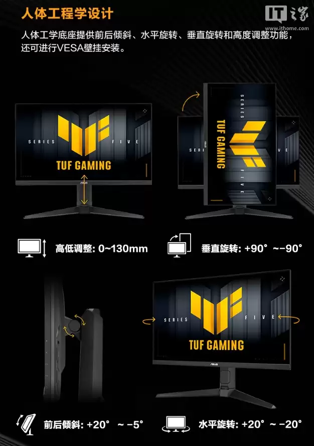 华硕“VG27UQEL5A”27英寸显示器首销：4K 80Hz/1080P 310Hz双模，1599元