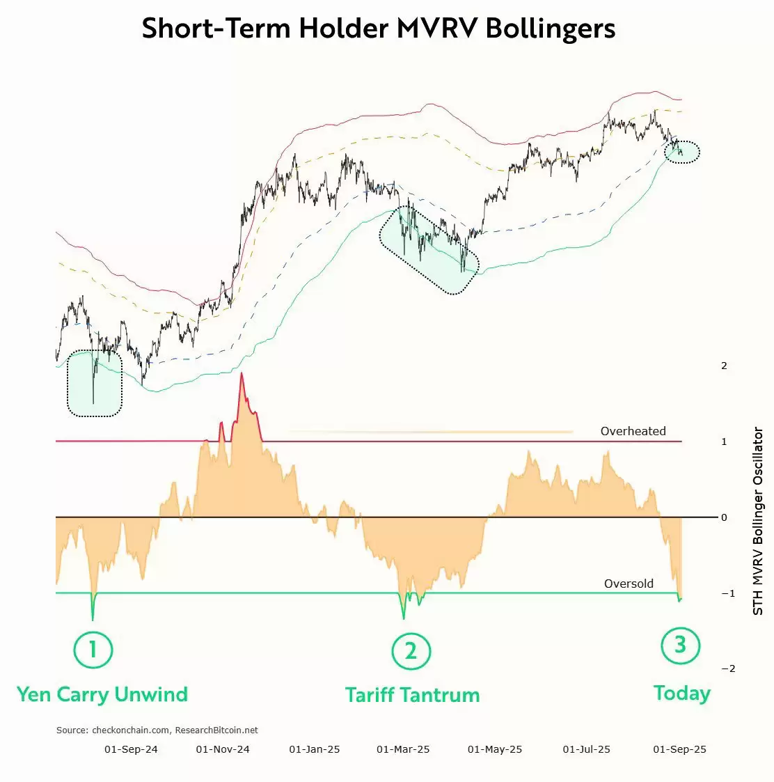 比特币短期持有者引发罕见底部信号,BTC价格在10.7万美元显现筑底迹象