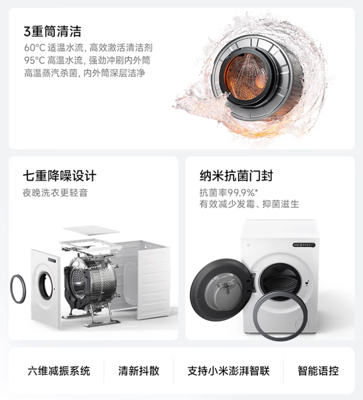 小米米家洗衣机滚筒 10Kg 超薄全嵌版发售：1.25 洗净比，1199 元