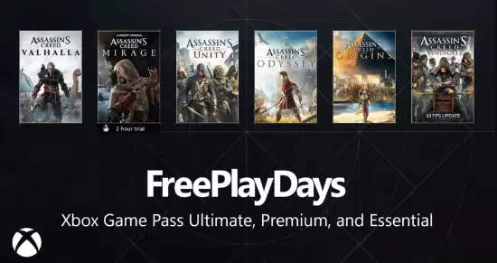 微软Xbox免费畅玩日开启：6款刺客信条限时开放，4K/60帧畅玩至4月6日