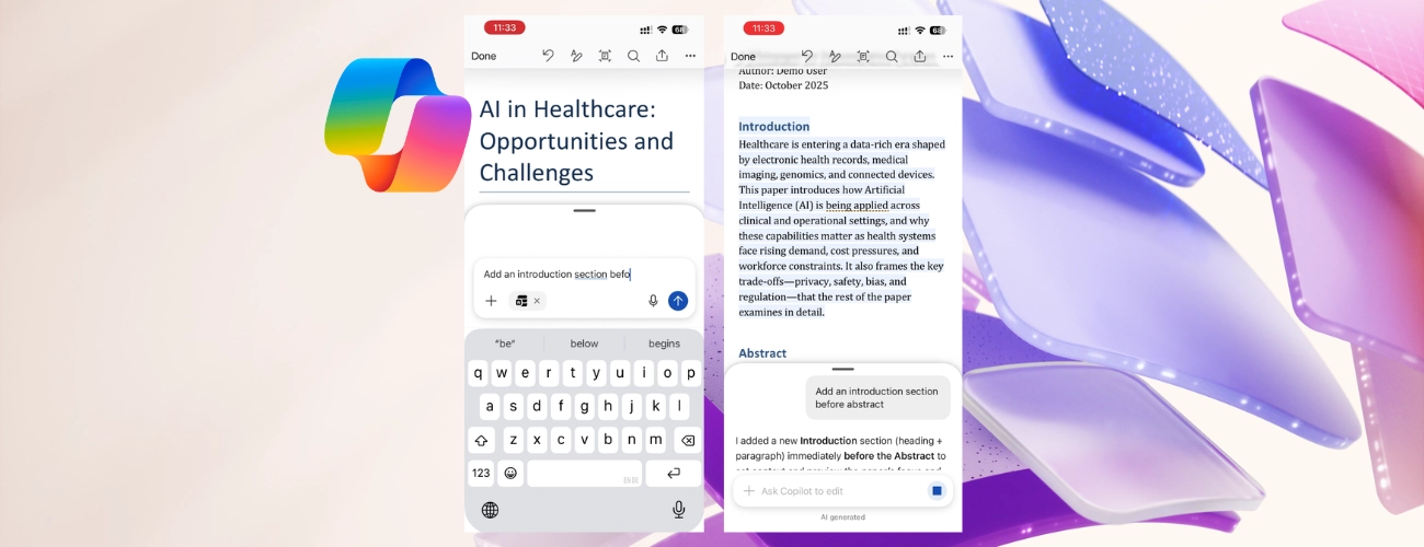 微软 iOS 版 Word 测试协同创作功能:AI 助你编写最佳文档